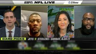 WEEK 7 PICKS & PREDICTIONS  Jets vs. Steelers, reversing the curse & more  | NFL Live