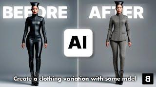 Create a clothing design variation while keeping the same human model - AI Clothing Variation Design