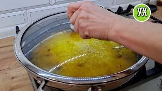 Cooking delicious rice porridge! Homemade dinner in a frying pan and tasting my tomatoes!