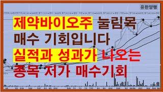 제약바이오주 눌림목 매수 기회입니다.실적과 성과가 나오는 종목 저가 매수기회