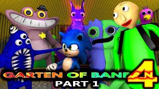 GARTEN OF BANBAN 4 PART 1 Ft. SONIC & BALDI Roblox CHALLENGE Minecraft Animation (Among Us Cameo)