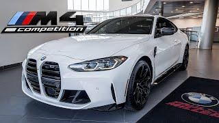 2021 BMW M4 Competition G82 Alpine White Walkaround Review Exhaust Sound Revs