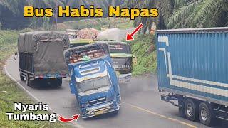 Bus Habis Napas, Truck Nyalip Nyaris Terguling