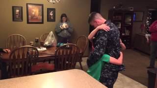 Navy sailor surprises his little brothers