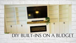 DIY BUILT-INS ON A BUDGET (IKEA HACK- BILLY BOOKSHELVES) | Home Reno Ep. 1