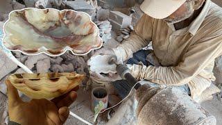 How to make Onyx Marble Bowl || Making Onyx Marble Stone Bowl