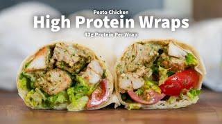 30 Minute Meal Prep | High Protein Chicken Pesto Wrap