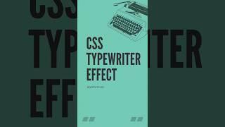 Easy Typewriter Animation in Pure CSS | No JavaScript