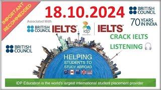 BRITISH COUNCIL IELTS LISTENING PRACTICE TEST 2024 | 18.10.2024