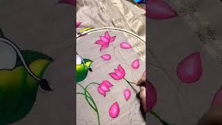 fabric painting lotus #shorts #lotuspainting