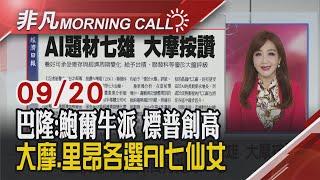 巴隆:Fed降息有利風險資產 台積電ADR噴漲5% 超微拼輝達"運算領域不會一家獨大!" 亞馬遜推新AI助理Amelia｜主播陳韋如｜【非凡Morning Call】20240920｜非凡財經新聞