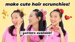 DIY Flower, Star, Heart Hair Scrunchies! sewing tutorial + pattern available