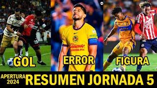 RESUMEN JORNADA 5 APERTURA 2024 | ACCIÓN GOL, ERROR Y FIGURA APERTURA 2024 LIGA MX RESUMEN COMPLETO