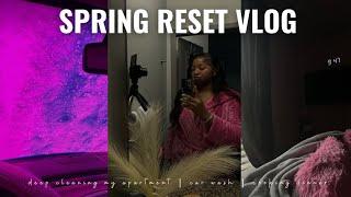 SPRING CLEANING + RESET VLOG *deep cleaning, dinner with friends, reset from college* 🫧.