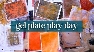 Gel Plate Inspiration - A Day Of Printing Autumn Collage Papers