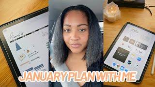 JANUARY 2025 MONTHLY PLAN WITH ME | *new* 2025 iPad home screen, digital planner and vision board 