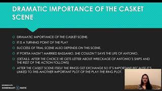 Importance of the casket scene in the play The Merchant of Venice