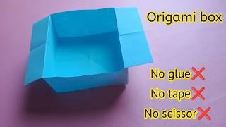 Origami storage box|DIY paper box|Easy origami paper box|How to make paper box without glue