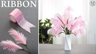 DIY Satin Ribbon reeds flowers | How to make ribbon crafts | best Ribbon decoration ideas