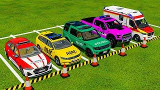 DELIVERY & TRANSPORTING AUDI, VOLKSWAGEN, LAND ROVER, FORD, MERCEDES TO THE COLORED GARAGES! - FS22