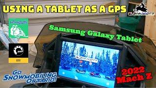 Using an 8" Tablet as a GPS | 2022 Ski-Doo Mach Z | BRP GO! | Go Snowmobiling Ontario App