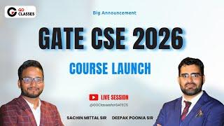 Big Announcement - GATE CSE 2026 Course Launch | The Most Awaited #GateCSE Course | GO Classes