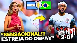 TV ARGENTINA IMPRESSIONADA COM A ESTREIA DO MEMPHIS DEPAY NO CORINTHIANS