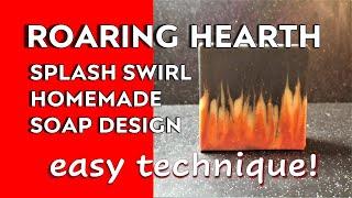 Splash Swirl Technique - Flaming Fire Design Cold Process Soap - Easy To Do & Success First Time !