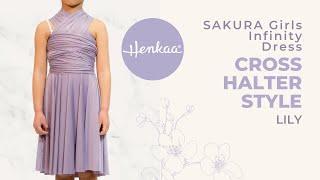 SAKURA KIDS LILY Cross Front Halter Convertible Infinity Mini Dress Style Tutorial Girls HENKAA