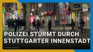 Was war denn da los? Zahlreiche Polizisten stürmen durch die Stuttgarter Innenstadt