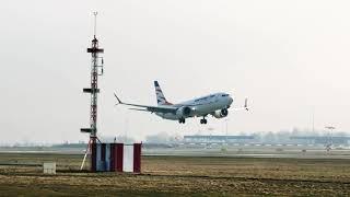 Smartwings Boeing MAX8 test flightTake-off, Go Around and Landing in foggy weather. 24/2/2021