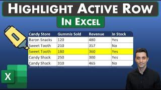 Excel Tips - Automatically Highlight Active Row | Based on Cell Selection