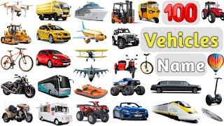 Vehicles Vocabulary ll 100 Vehicles Name In English With Pictures ll List of Vehicles in English