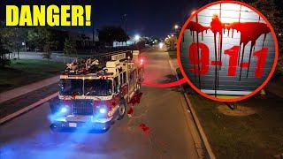 IF YOU SEE BLOOD ON A FIRETRUCK, GET HELP FAST! (you're in DANGER)