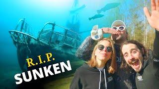 Searching For Sunken Ship In German Lake! (Freediving)