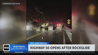 Highway 50 reopens after rockslide near South Lake Tahoe