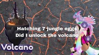 Hatching 7 jungle eggs in (Roblox dragon adventures ) did I finally unlock the volcano