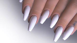 DIY БЕЛЫЕ БАЛЕРИНЫ | КОРРЕКЦИЯ НОГТЕЙ || WHITE NAILS SHAPED BALERINA