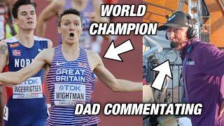 COMMENTATOR WATCHES SON BECOME WORLD CHAMPION 1500M (JAKE WIGHTMAN AND GEOFF WIGHTMAN)