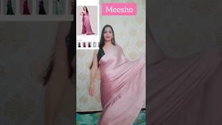 Meesho finds. Beautiful Satin Saree #shorts #saree #meesho #haul #tryon