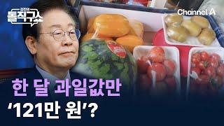 李, 도 예산으로 ‘월평균 121만 원’ 과일 구입? / 채널A / 김진의 돌직구쇼