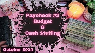 October paycheck #2 budget and cash stuffing 2024 #cashstuffing #budget #lowincome #cashcounting