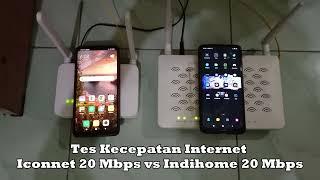 Tes Kecepatan Iconnet 20 Mbps vs Indihome 20 Mbps