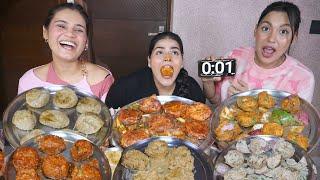 No Hands Momos Eating Challenge | Spicy Momos,Paneer Malai Momos, Tandoori Momos, Afghani Momos etc.