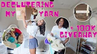 decluttering and organizing my yarn before i move to college | 100K GIVEAWAY!!