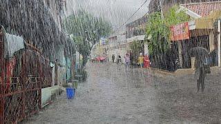 heavy rain in my village | raining all day very cold | fell asleep immediately to the sound of rain