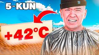 QORAQALPOG'ISTONGACHA PIYODA | SAUNA KOSTYUMIDA 10KM YURIB NECHA KG OZSA BO'LADI? 5-KUN