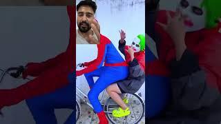 SpidermAn joker bicycle #funny #funnyjoker #spiderman #joker #jokerman #cosplay #jokerjerry