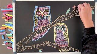 Let's Draw Some Owls  8 HOURS of Relaxing Chalk Art & Music