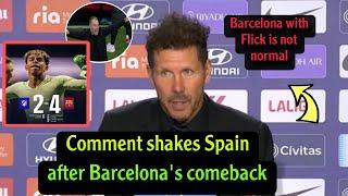 Unexpected comment from Simeone after Barcelona's 4-2 comeback win over Atletico Madrid in La Liga